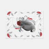 Afrikanisches Grau-Decke Fleecedecke (Vorderseite (Horizontal))