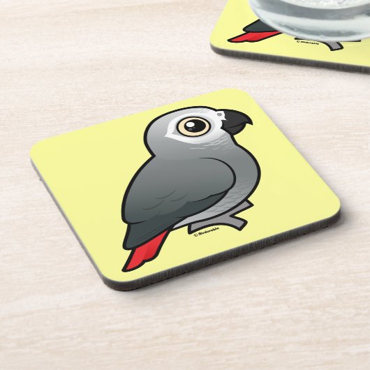 Afrikanisches Grau des Kongos Untersetzer (Linke Seite)