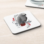 Afrikanisches Grau Getränkeuntersetzer (Linke Seite)