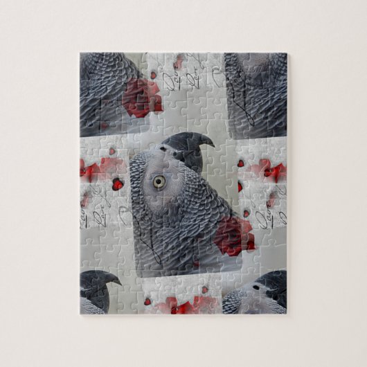 Afrikanisches Grau-Liebe-Buchstaben Puzzle (Vertikal)