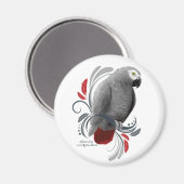 Afrikanisches Grau Magnet (Vorderseite/Rückseite)