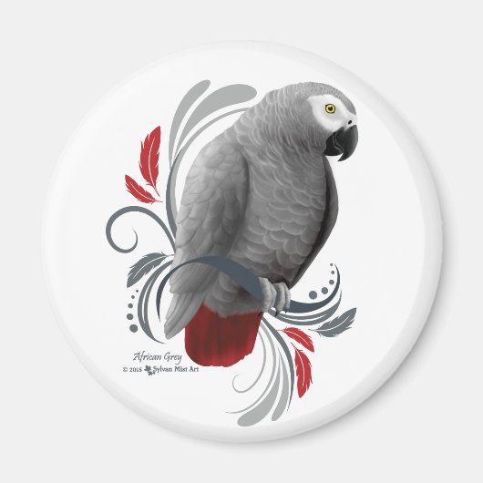 Afrikanisches Grau Magnet (Vorne)