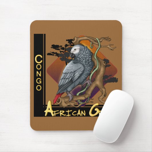 Afrikanisches Grau Mousepad des Kongos (Mit Mouse)