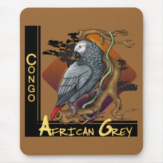 Afrikanisches Grau Mousepad des Kongos (Vorne)