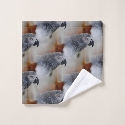 Afrikanisches Grau-Muster Badhandtuch Set (Waschlappen)