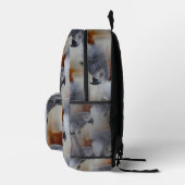 Afrikanisches Grau-Muster Bedruckter Rucksack (Rechts)
