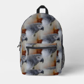 Afrikanisches Grau-Muster Bedruckter Rucksack (Vorderseite)