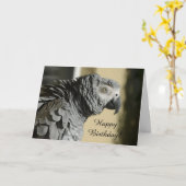 Afrikanisches Grau-Papagei des Kongos mit Karte (Gelbe Blume)