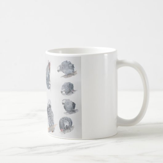 Afrikanisches Grau-Papagei. Exklusives entworfen Kaffeetasse (Rechts)