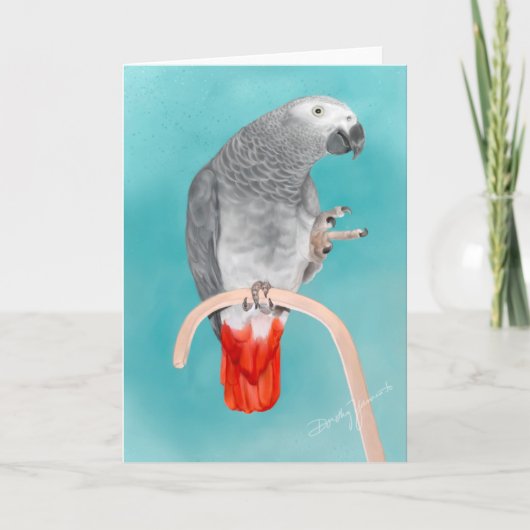 Afrikanisches Grau-Papagei Karte (Vorderseite)