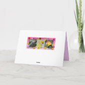 Afrikanisches Grau-Papagei mit Orchideen Karte (Rückseite)