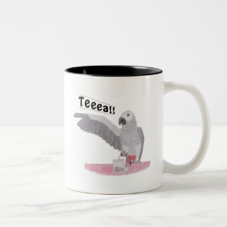 Afrikanisches Grau-Papagei Teeea!! Tee-Tasse Zweifarbige Tasse