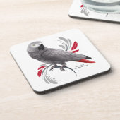 Afrikanisches Grau-Papagei Untersetzer (Linke Seite)