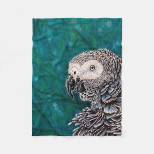 Afrikanisches Grau-Papagei - Vogel-Fleece-Decke Fleecedecke