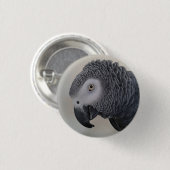 Afrikanisches Grau-Papageien-Button/Abzeichen Button (Vorne & Hinten)