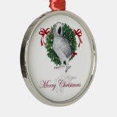 Afrikanisches Grau-Papageien-Feriengeschenke Silbernes Ornament (Rechts)