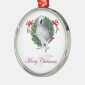 Afrikanisches Grau-Papageien-Feriengeschenke Silbernes Ornament (Links)