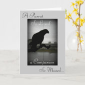 Afrikanisches Grau-Papageien-Silhouette-Beileid Karte (Gelbe Blume)