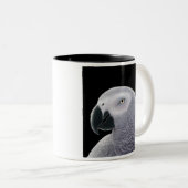 Afrikanisches Grau-Papageien-Tasse Zweifarbige Tasse (VorderseiteRechts)