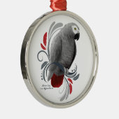 Afrikanisches Grau Silbernes Ornament (Rechts)