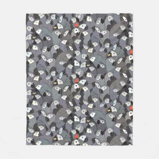 Afrikanisches Grau über dem Muster Fleecedecke (Vorderseite)