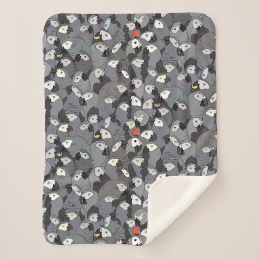 afrikanisches Grau über Muster Fleece Blanket Sherpadecke (Vorderseite)