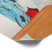 Afrikanisches graues Gemälde Poster (Ecke)