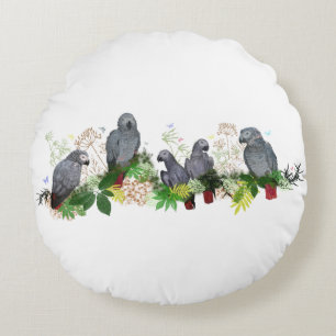 Afrikanisches graues Parrot-Party-Kissen Rundes Kissen