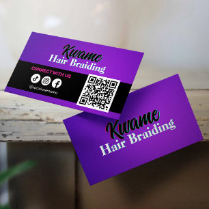 Afrikanisches Haar-Flechten QR-Code Kontaktieren S Visitenkarte