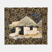 Afrikanisches Haus im ethnischen Stil Fleecedecke (Vorderseite (Horizontal))
