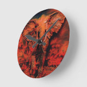 Afrikanisches Heat - Wilder Elefant Runde Wanduhr (Winkel)