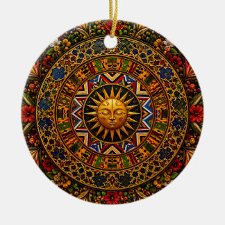 Afrikanisches heiliges Geometrie-Mandala — Kente N Keramik Ornament
