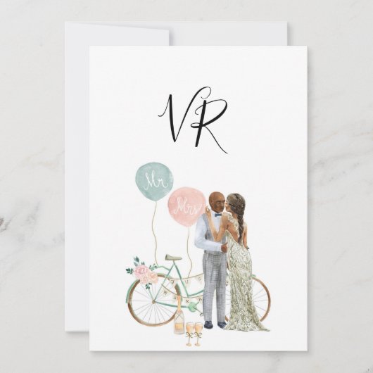 Afrikanisches Illustriertes Paar Save the Date (Vorderseite)