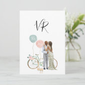 Afrikanisches Illustriertes Paar Save the Date (Stehend Vorderseite)