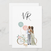 Afrikanisches Illustriertes Paar Save the Date (Vorne/Hinten)