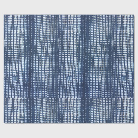 Afrikanisches Indigo Mudcloth Geschenkpapier (Flach)