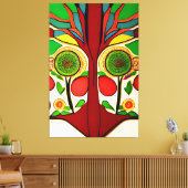 Afrikanisches inspiriertes Design, helle Farben, a Leinwanddruck (Insitu (Wohnzimmer))