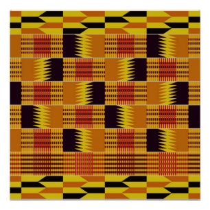 Afrikanisches Kente-Gebirgsmuster Poster