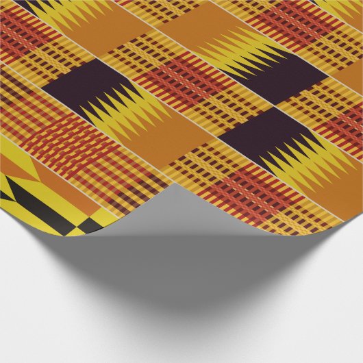 afrikanisches Kente Pattern Ceremonial Textil Geschenkpapier (Ecke)
