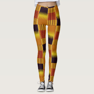 afrikanisches Kente Pattern Ceremonial Textil Leggings