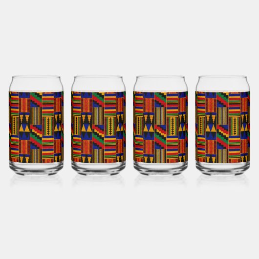 Afrikanisches Kente-Stofftuch-Muster Dosenglas (Vorderseite)