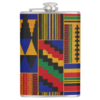 Afrikanisches Kente-Stofftuch-Muster Flachmann