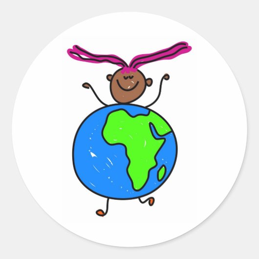 Afrikanisches Kind Runder Aufkleber (Vorderseite)