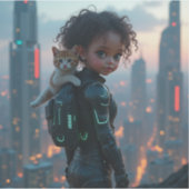 Afrikanisches kleines Glied mit Kätzchen Aufkleber (Vorderseite)