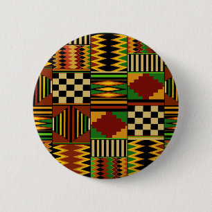Afrikanisches königliches Kente-Stoffdesign Button