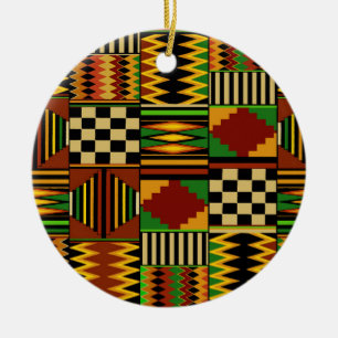 Afrikanisches königliches Kente-Stoffdesign Keramik Ornament