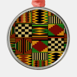 Afrikanisches königliches Kente-Stoffdesign Ornament Aus Metall