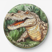 Afrikanisches Krokodil zum Geburtstag Pappteller (Vorderseite)