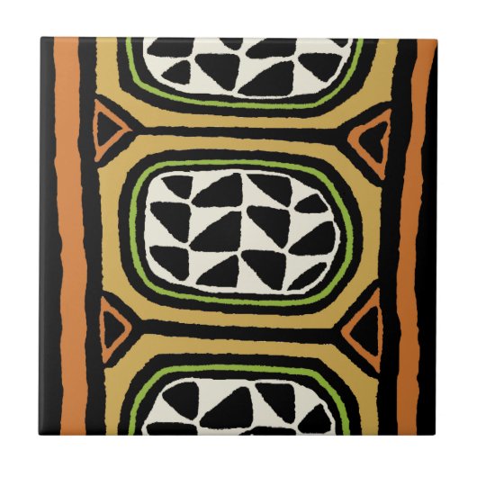 Afrikanisches Kuba-Textildesign Fliese (Vorderseite)