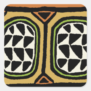 Afrikanisches Kuba-Textildesign Quadratischer Aufkleber